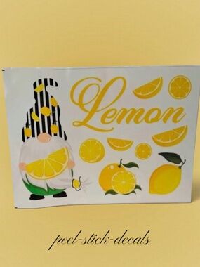 Gnome and Lemon Wall Decals Peel and Stick Stickers